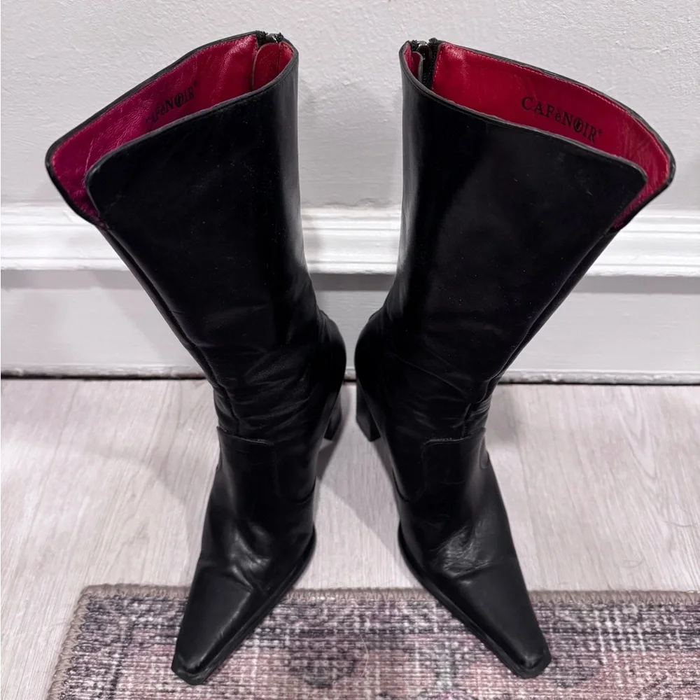Cafenoir Black Italian Leather Women's Boots, size - Picture 3 of 10